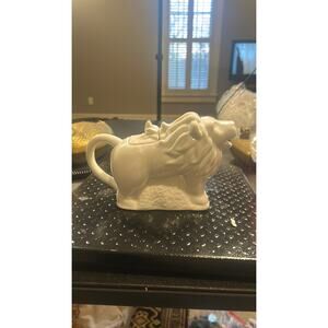 145. Lion Ceramic Teapot